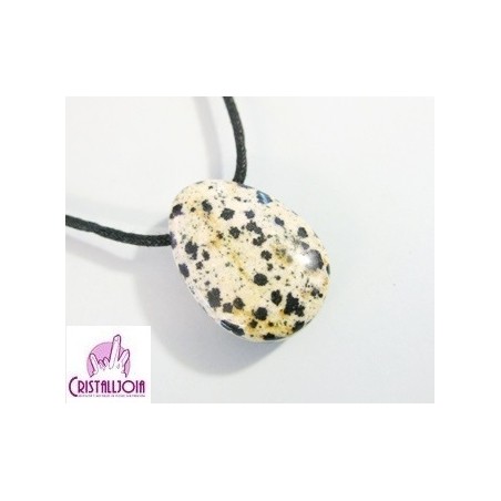 Jaspe dalmata colgante rodada agujero