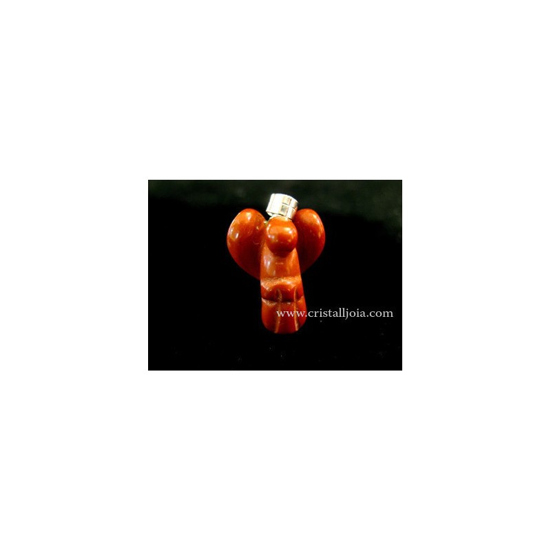 Colgante figura angel de jaspe rojo