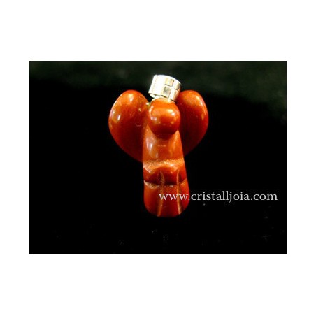 Colgante figura angel de jaspe rojo