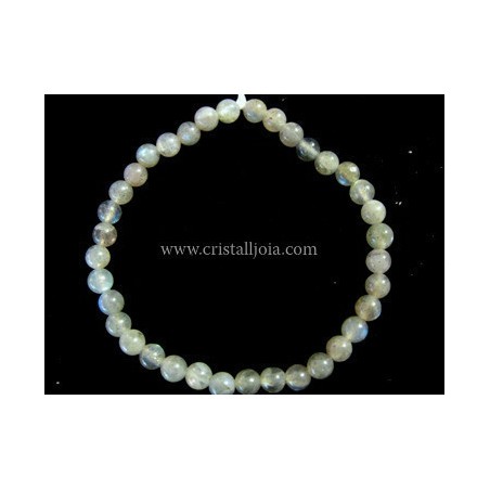 Pulsera bola de labradorita de 6mm
