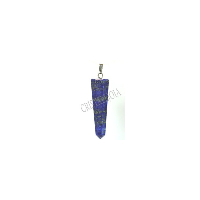 Lapis lazuli colgante punta pulida plata