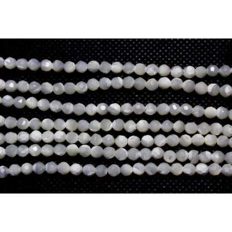 Nácar hilo bolas lapidadas 4mm