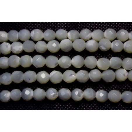 Nácar hilo bolas lapidadas 8mm