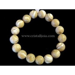 Pulsera nacar marron bola 10mm
