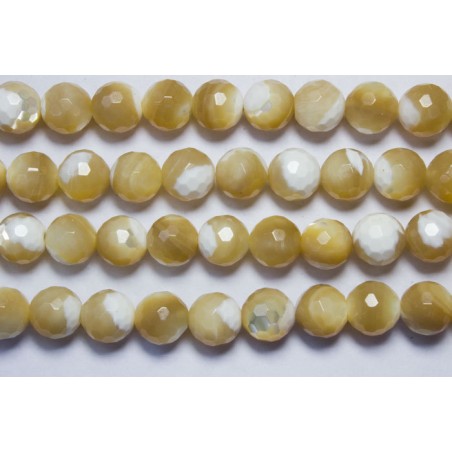 Nácar marrón hilo bolas lapidadas 8mm