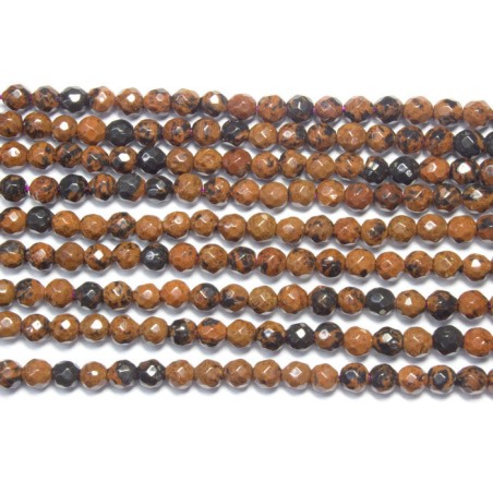 Obsidiana caoba hilo bolas lapidadas 4mm