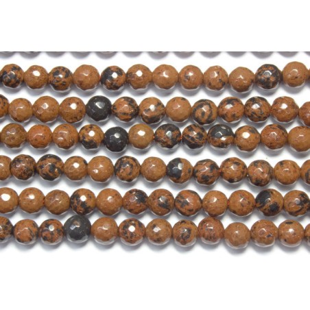 Obsidiana caoba hilo bolas lapidadas 6mm