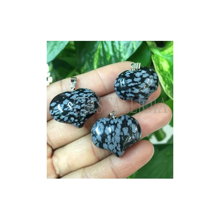Obsidiana nevada colgante corazon