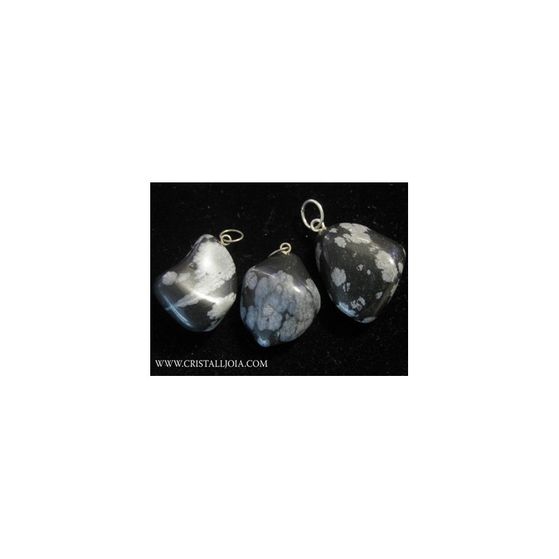 Colgante rodada obsidiana nevada