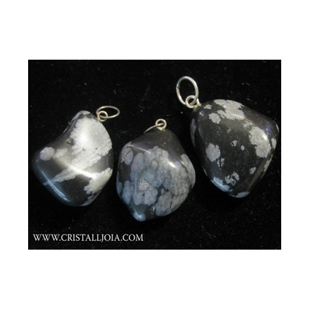Colgante rodada obsidiana nevada