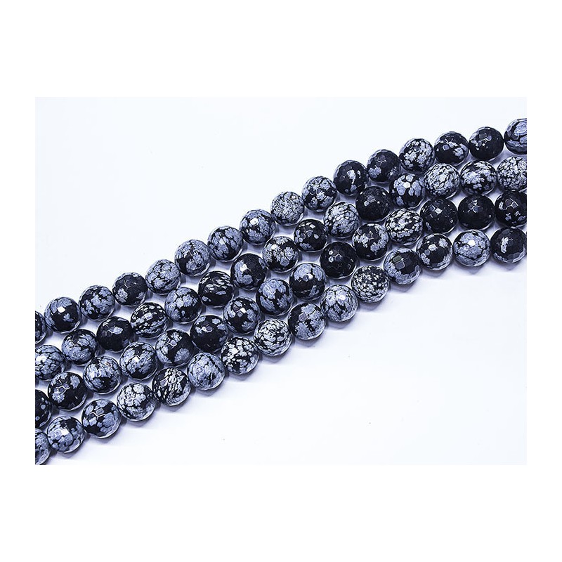 Obsidiana nevada hilo bolas lapidadas 10mm