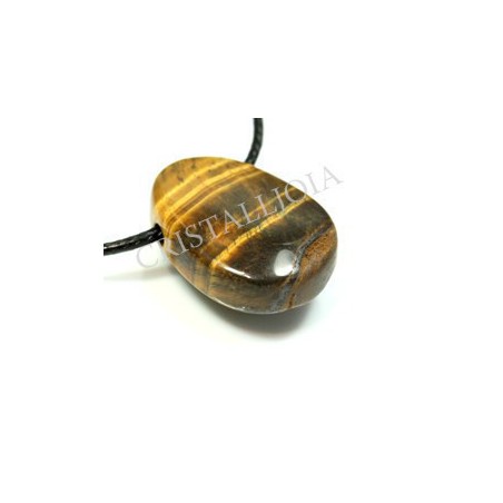 Ojo de tigre colgante rodada oval agujero