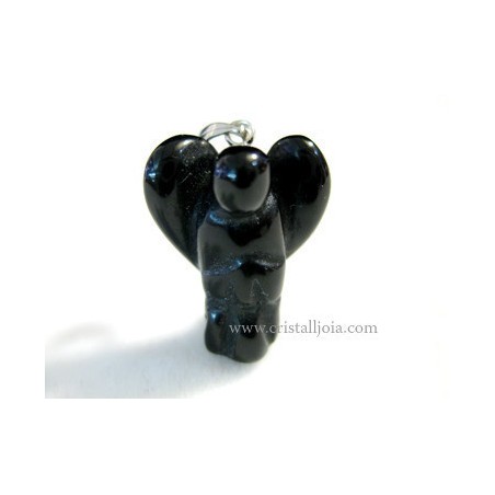 Colgante figura angel de onix negro