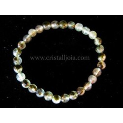 Pulsera prehnita bola facetada de 6mm