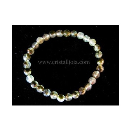 Pulsera prehnita bola facetada de 6mm