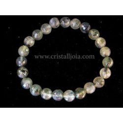 Pulsera prehnita bola facetada de 8mm