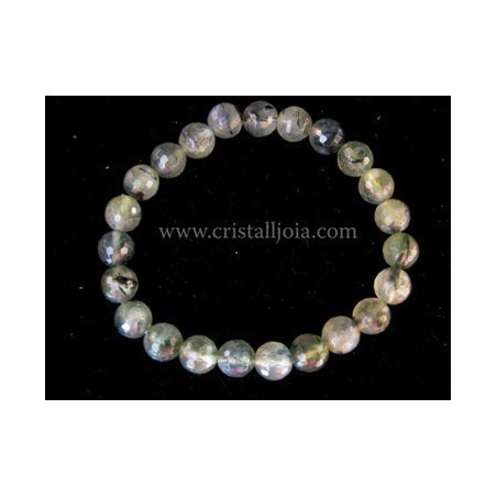 Pulsera prehnita bola facetada de 8mm