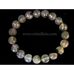 Pulsera prehnita bola facetada de 10mm