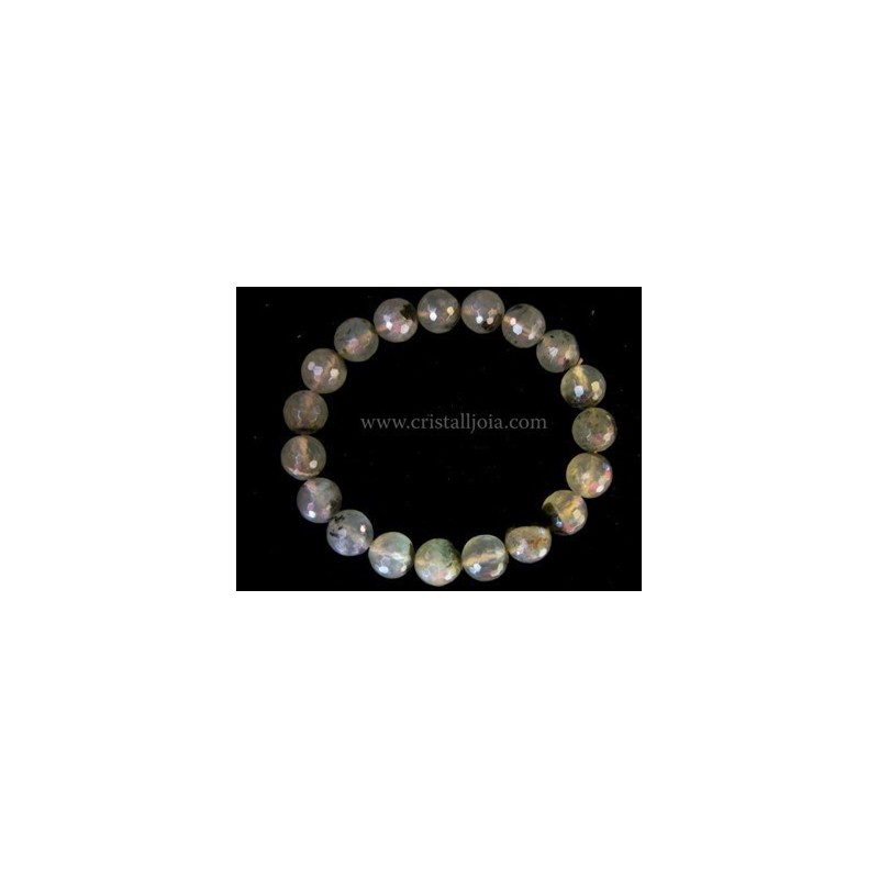 Pulsera prehnita bola facetada de 10mm