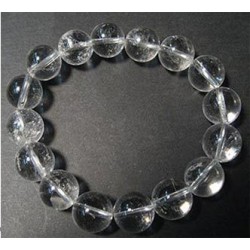 Pulsera cuarzo cristal de roca bola de 14mm