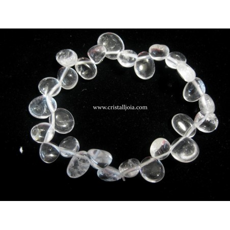 Pulsera cuarzo cristal de roca hojas
