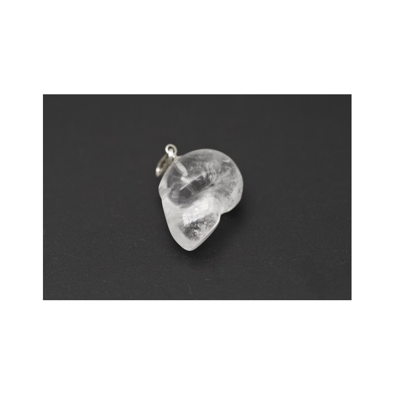 Cuarzo cristal de roca - colgante calavera