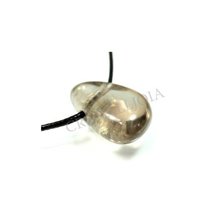 Cuarzo ahumado colgante rodada oval con agujero