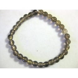 Pulsera cuarzo ahumado bola facetada 6mm
