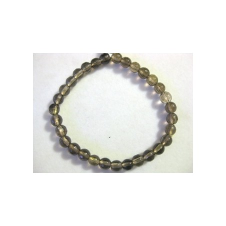 Pulsera cuarzo ahumado bola facetada 6mm