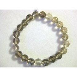 Pulsera cuarzo ahumado bola facetada 8mm