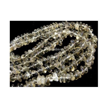 Collar chip largo de cuarzo ahumado