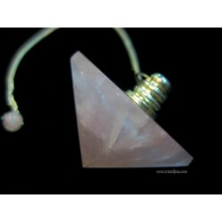 Péndulo pirámide de cuarzo rosa