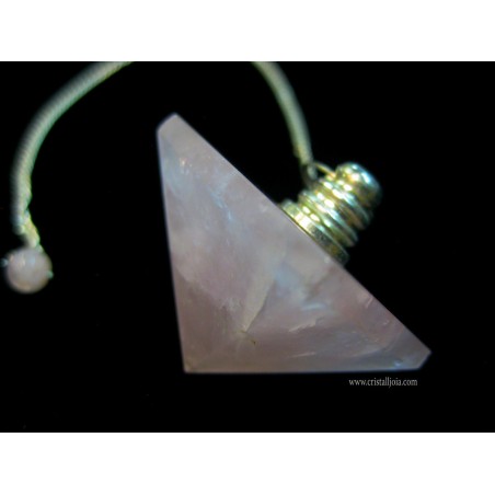 Péndulo pirámide de cuarzo rosa