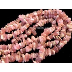 Collar chip largo de rodocrosita