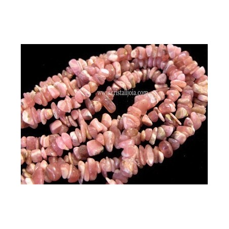 Collar chip largo de rodocrosita