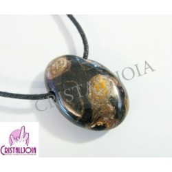 Stromatolita colgante rodada oval con agujero