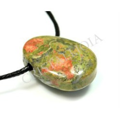 Unakita colgante rodada oval con agujero