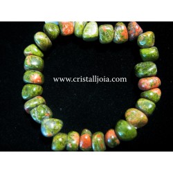 Pulsera rodada de unakita