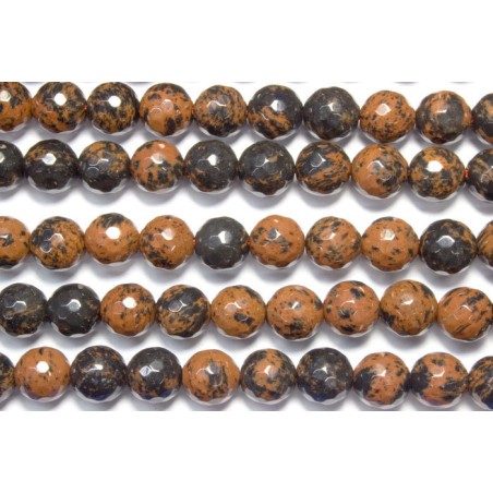 Obsidiana caoba hilo bolas lapidadas 8mm