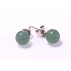 Aventurina verde pendiente bola de 6mm plata