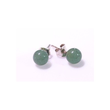 Aventurina verde pendiente bola de 6mm plata