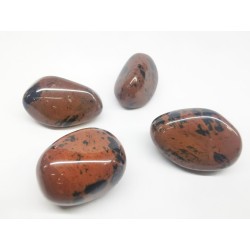 Canto rodado de obsidiana caoba