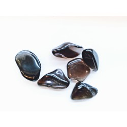 Canto rodado de obsidiana fumé