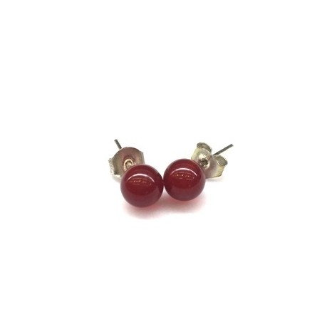 Cornalina pendientes bola 6mm