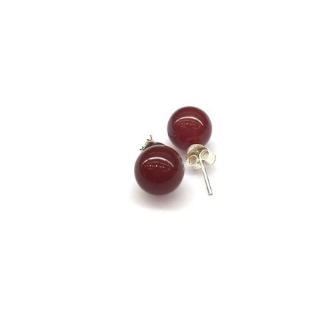 Cornalina pendientes bola 8mm