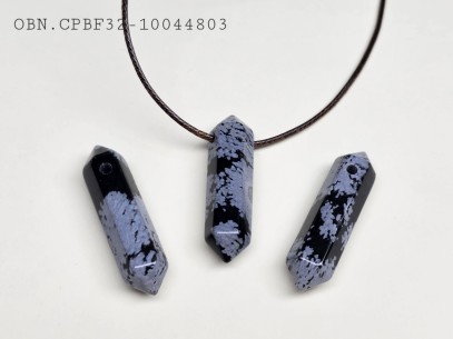 Colgante punta biterminada mineral obsidiana nevada