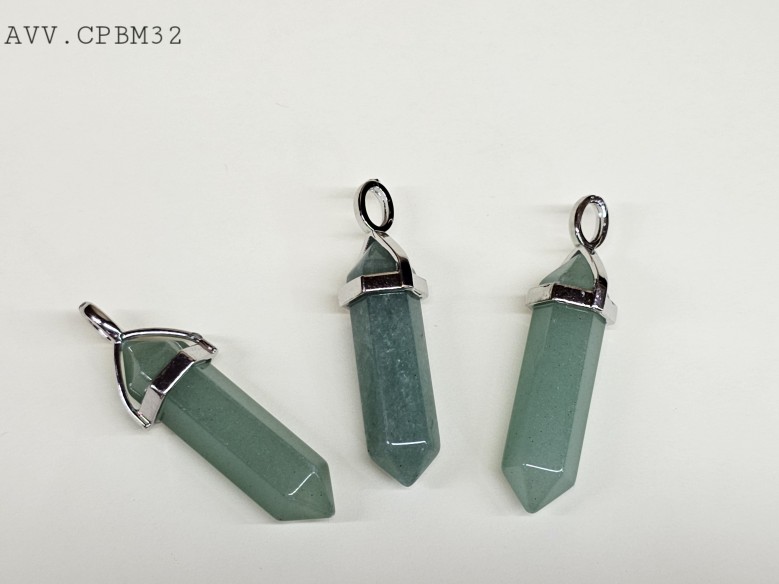 Colgante punta biterminada mineral jaspe concha