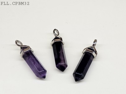 Colgante punta biterminada mineral lepidolita