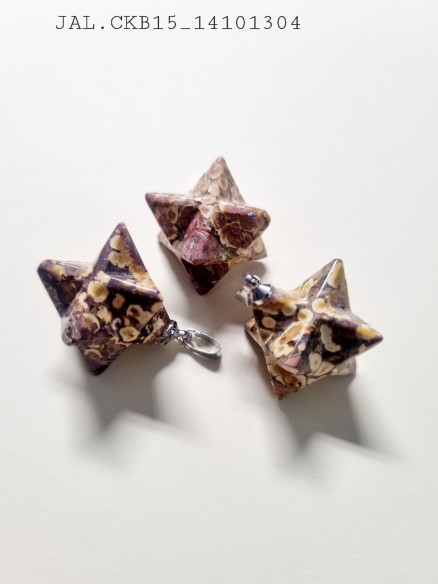 Colgante merkaba mineral jaspe leopardo