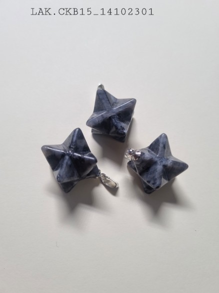 Colgante merkaba mineral larvikite
